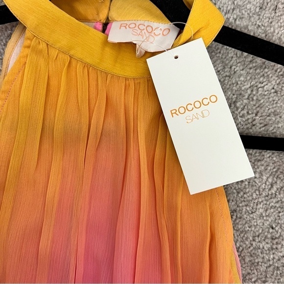 Rococo Sand Maxi dress women M Zale Halter Pink Multicolor Vacation Tropical - Picture 11 of 13